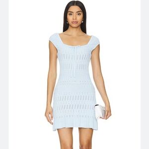LPA / Revolve Light Blue Knit Mini Dress